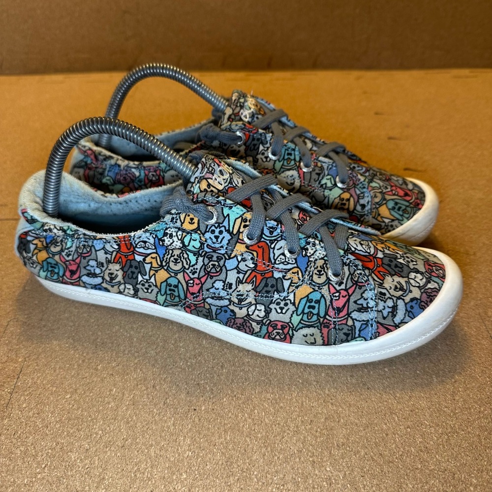 Skechers BOBS Womens 9.5 Beach Bingo Dog Party Sneakers Multi Color 32604W